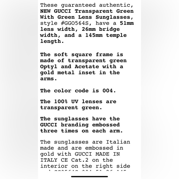 Gucci Sunglasses Gorgeous ❤️100% Authentic, made in Italy 🇮🇹‼️ - Picture 14 of 15